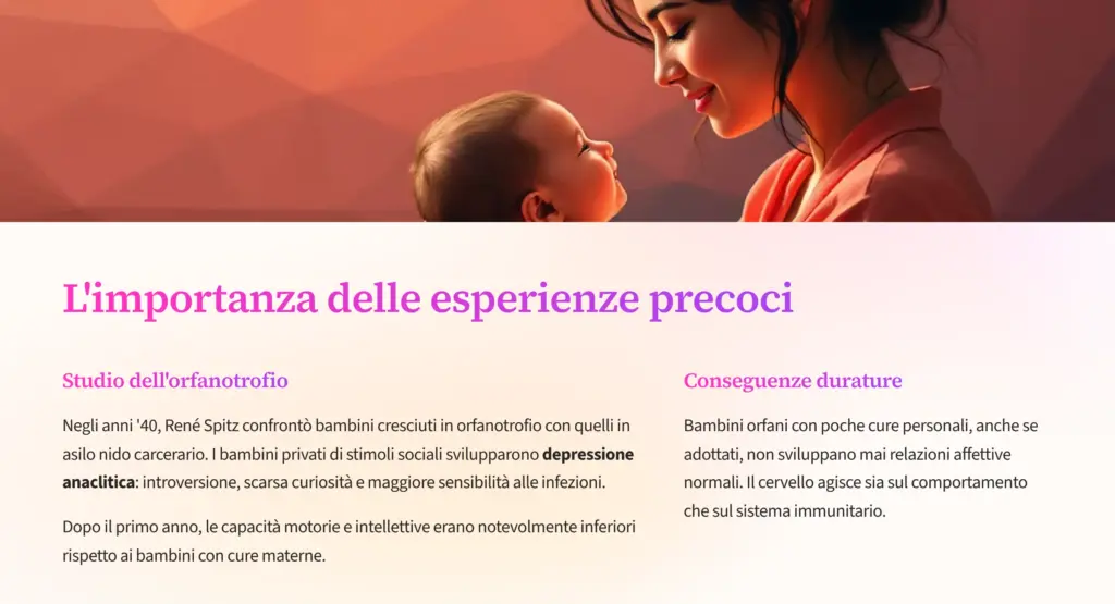 Slide sulle esperienze precoci