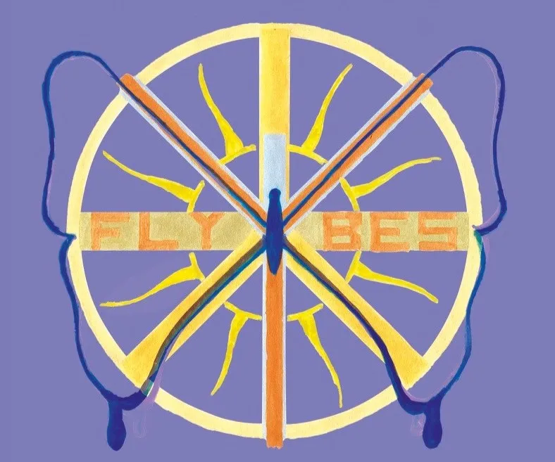 Logo di Flybes, Gaia Ruia: il contorno di una farfalla ad ali spiegate posate sulo scudo della Sigmasofia, sul cui asse orizzontale è scritto il nome Flybes. Ad abbellire raggi di sole all'interno dei settori.