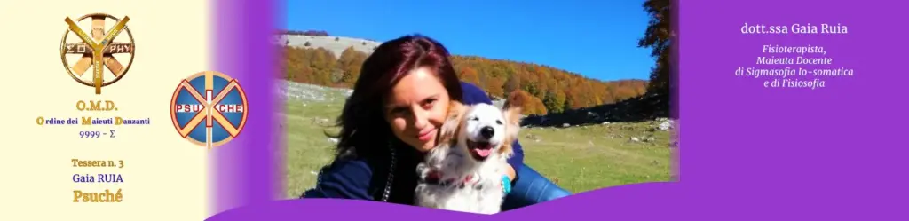 immagine header gaia ruia, con foto della dottoressa con la sua cagnolina, a sinistra il numero di tessera omd